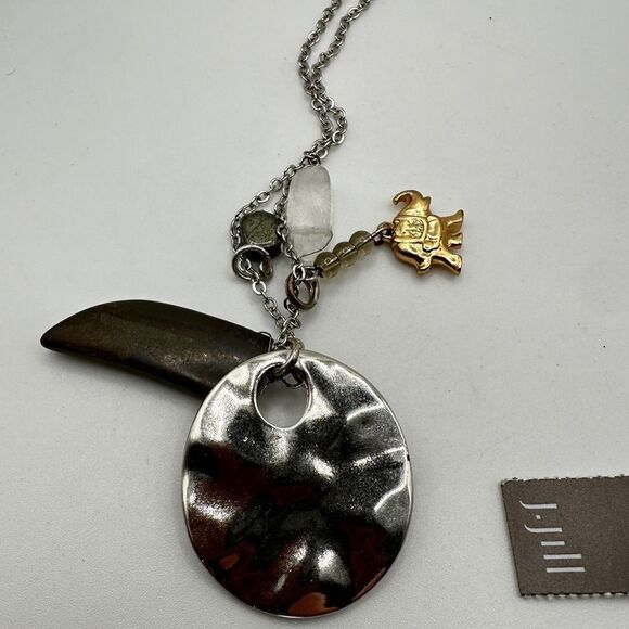 STILL WITH TAG! J.Jill 30" silver toned necklace with charms as pendants! - Picture 13 of 14